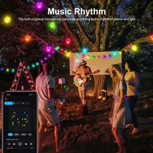 Smart integrated ball string lights, powered by USB and controlled via an app, for party decoration