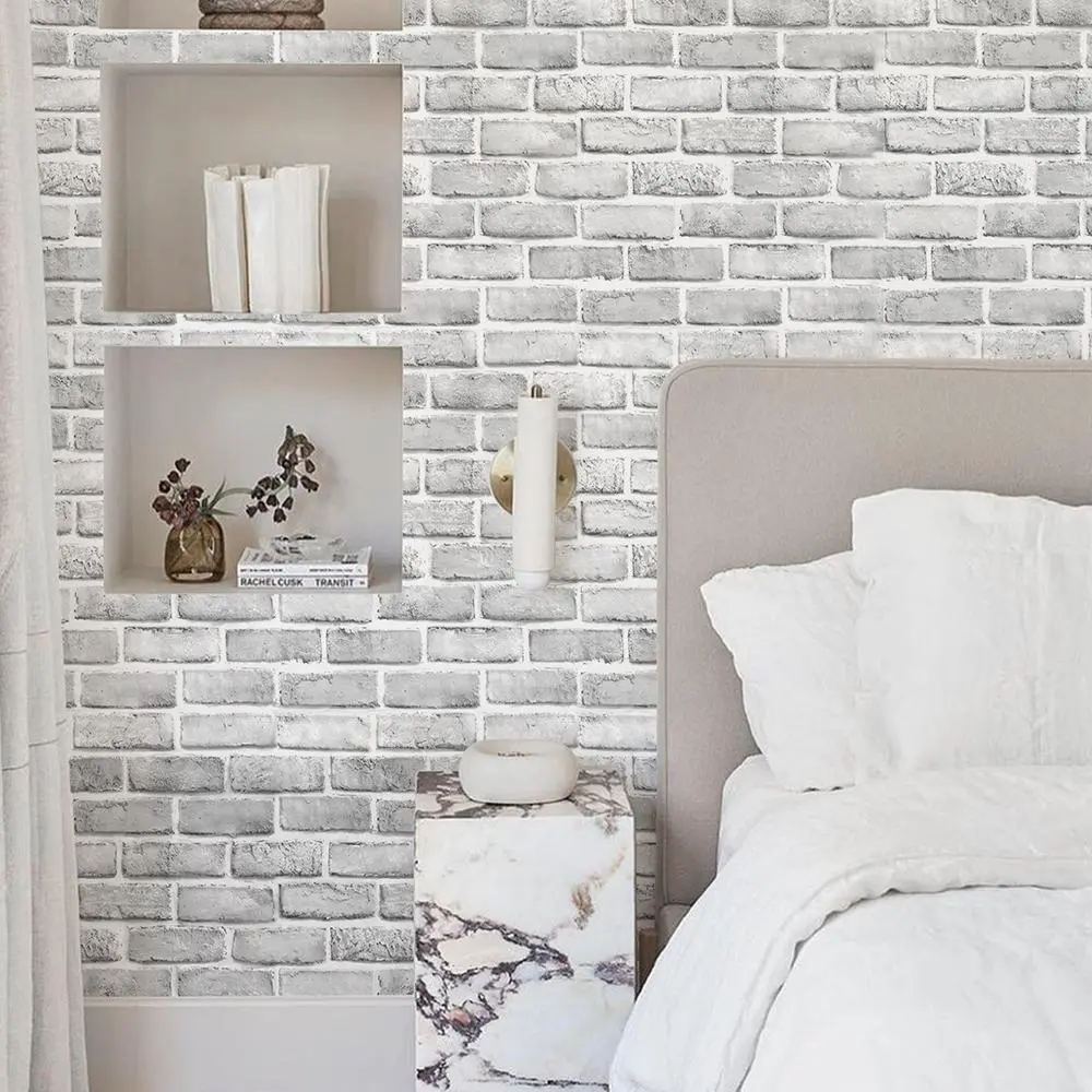 Brick Textured Wall Sticker, 1 Roll Self Adhesive Wall Backsplash, Decorative Wallpaper for Home Living Room Bedroom Kitchen, Brick Wallpaper Peel And Stick