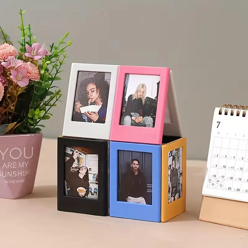10pcs Colorful Magnetic Photo Frames, 3-Inch Refrigerator Magnets for Home Memory Photos, Home Decor Accessory, Photo Decorations, Christmas Gift, Wall Decoration, Retro Design