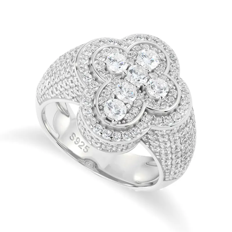 3mm Cross Rings UCCIYO S925 Sterling Silver Synthetic Moissanite Ring for Women Men Hip Hop Jewelry Gift【#R308】
