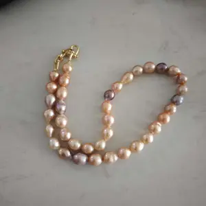 Rainbow Candy-Colored Pearl Strand Necklace