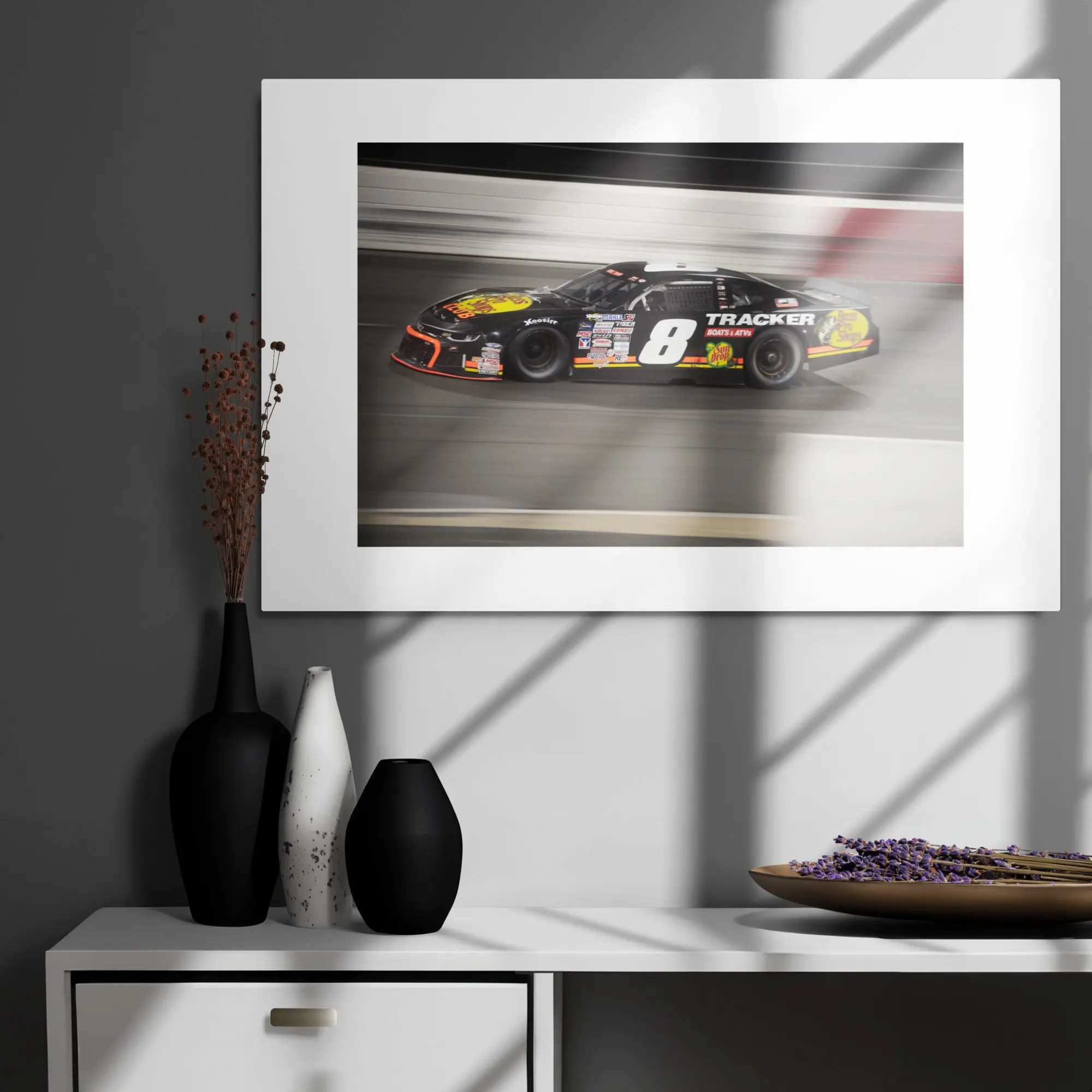 racing Metal prints