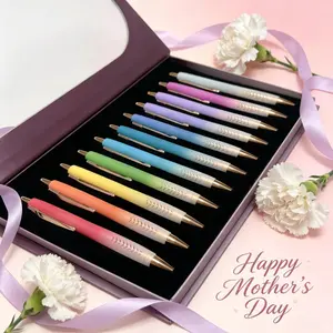 Mother's Day Gifts-Ballpoint Pens, 12 Pack Retractable Black Ink Ball Point Pens, Cute Pens 1.0mm Medium Point Waterproof Gorgeous Set for Writing Journaling Note Taking School Office Home, Father's Day