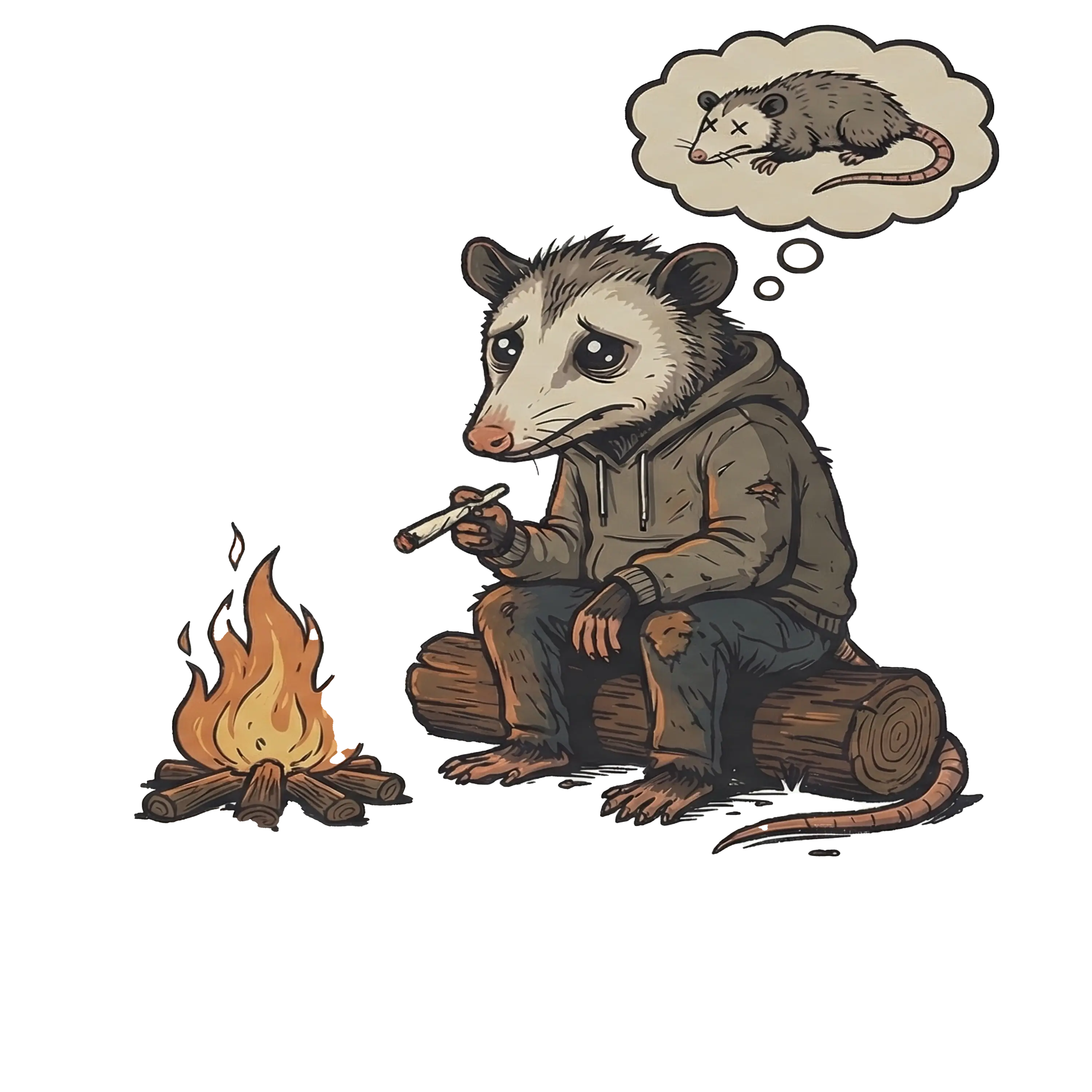 Funny Possum Vinyl Sticker | Misunderstood Opossum Meme Decal | Waterproof Animal Sticker