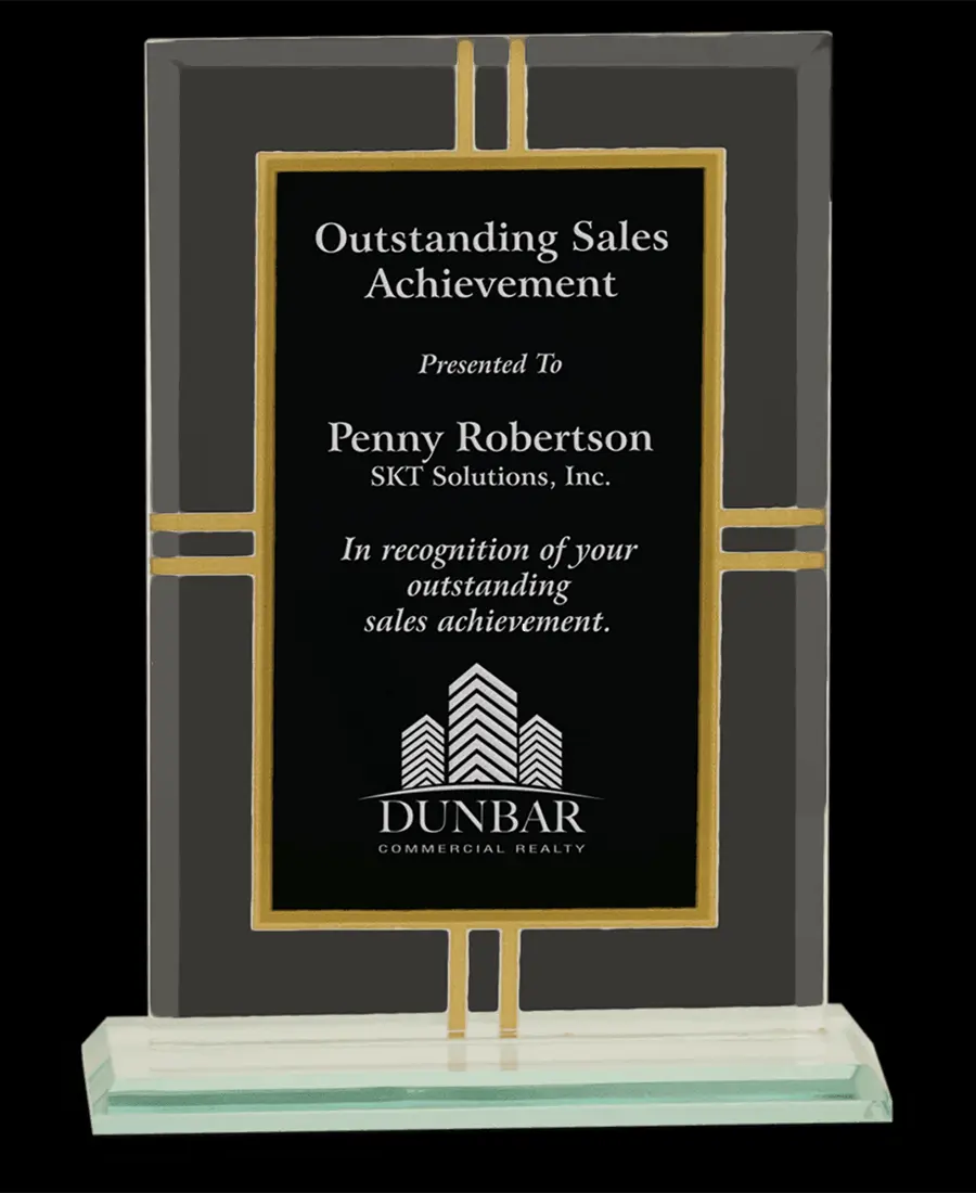 Custom Contemporary 4-Point Glass Award