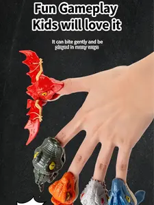 Bite Finger Dinosaur Toy, Novelty Interactive Dinosaur Action Figures, Funny Prank Fidget Toys for Kids Adults, Stress Relief Party Favors, Mini Dinosaur Toys