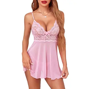Avidlove Women Hot Lingerie Lace Strap Chemise Halter V Neck Sleepwear
