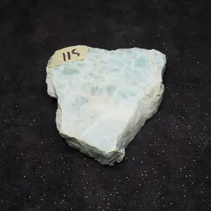Larimar Lapidary Stone 3 x 2.75 inches Raw Natural 113 grams Dominican Republic LAR115