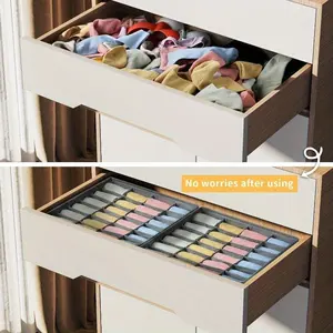 Foldable Drawer Organizer Box for Socks and Underwear, Fabric Storage Basket with Compartment Divider, Space-Saving Closet Accessory