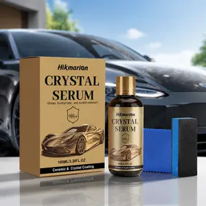 Car Coating Serum 9H+ Nano Ceramic Spray Scratch Resistant Hydrophobic Brilliant Gloss Finish Dust Proof Includes Microfiber Towel Quick Shine Car Polish