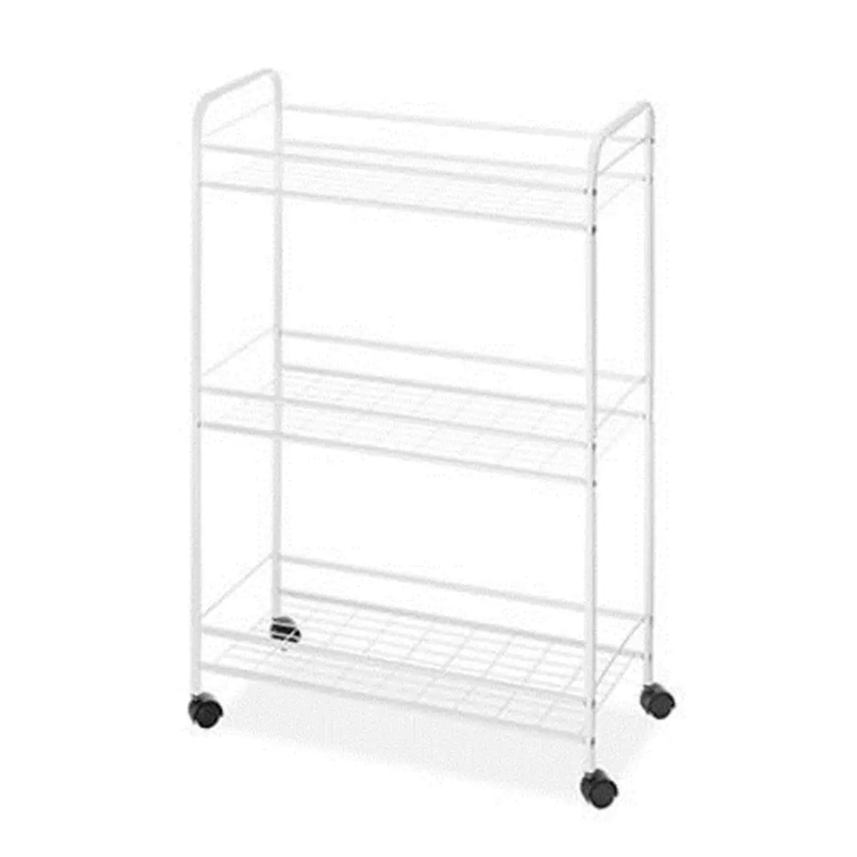 Whitmor Durable Slim Household Tool Organizer Cart with Wheels - Organizer Containers, High Storage Rack, Tool Racks, White