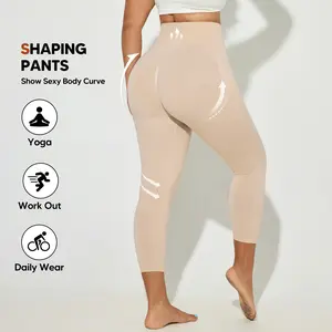 Plus Size Snatched & Seamless Shapewear Leggings - High Waist Tummy Smoothing & BBL Effect Booty Lift - Ultra-Stretch, No-Roll & Squat Proof Yoga Pants for Curvy Queens