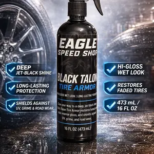 Eagle Speed Shop Black Talon Tire Armor - High-Gloss Wet Look Long-Lasting Protection for Faded Tires with UV Resistance and Non-Greasy Finish