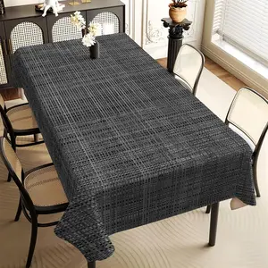 JIT 1pc 2D flat modern black and gray checkered rectangular tablecloth, for kitchen, living room, and dining table, kitchen accessory, party, room & outdoor decorative tablecloth, a tablecloth gift for friends, Decoration
