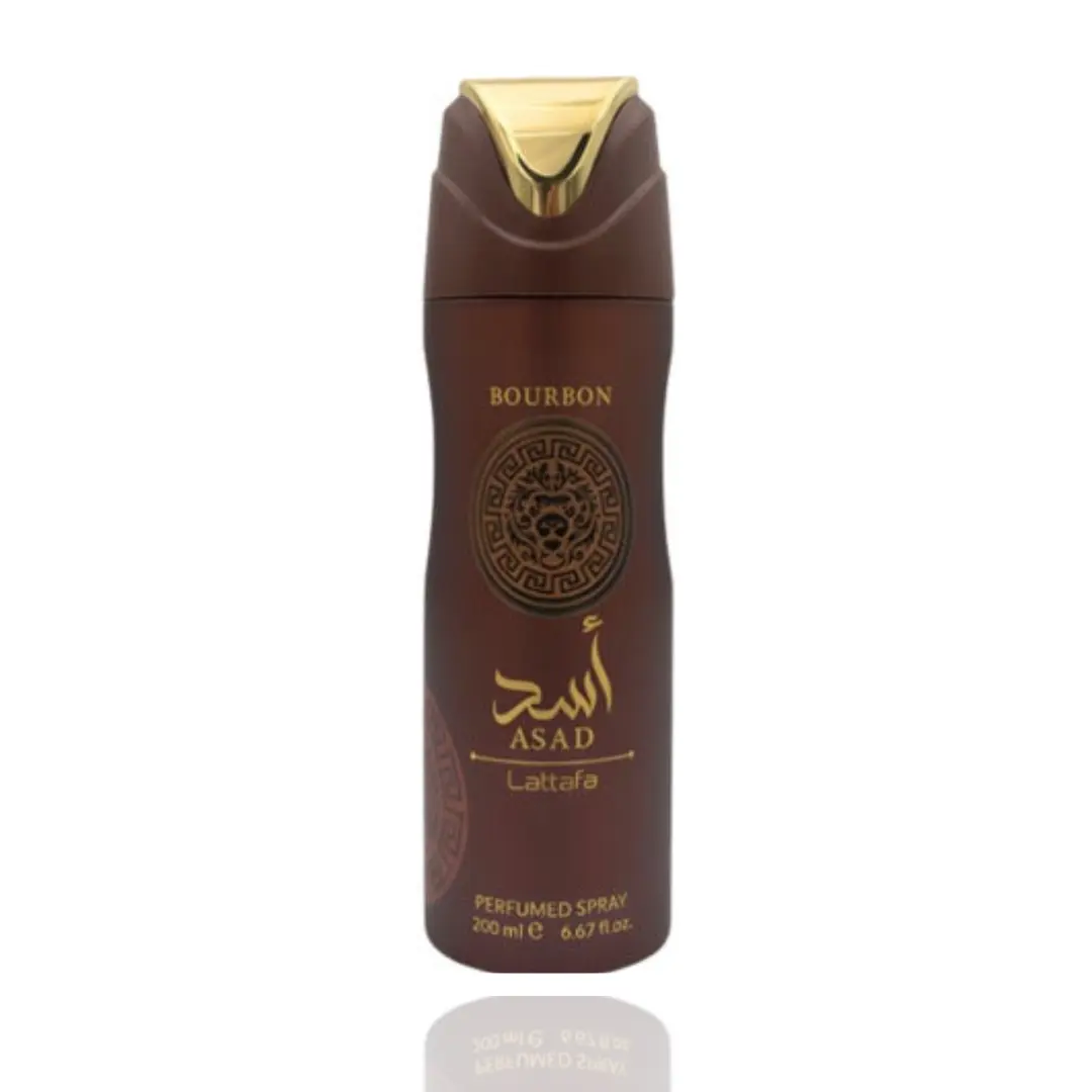 Lattafa Asad Bourbon Men's Scented Body Spray - 200ml, Antiperspirant & Deodorizing Spray-On Fragrance, Daily Selfcare & Body Care Cosmetic