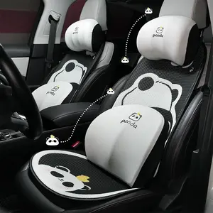 Cartoon Panda Pattern Car Neck Pillow, Cute Car Headrest Pillow, Universal Car Interior Accessories for Women & Men, Car Seat Attachment