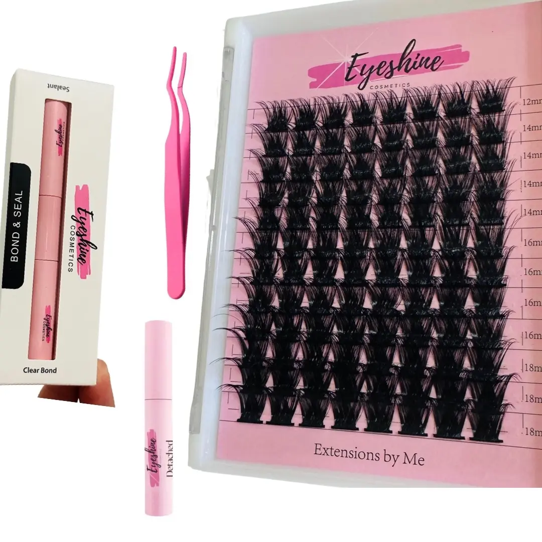 Eyeshine Lush complete kit (black 12-18mm) lashes Clear Bond and Seal, Tweezer and Oil Removal