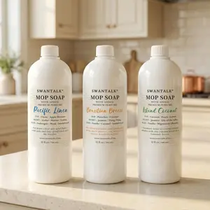 Mop Soap Variety Bundle (3-Pack, 96 fl oz Total) – 3 x 32oz Bottles – Includes Brazilian Breeze, Island Coconut, & Pacific Linen – Multi-Surface Concentrated Cleaning Solution - Deodorizing Floor Cleaner