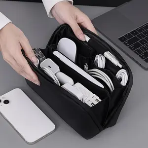 Digital Organizer Storage Bag, Portable Travel Digital Organizer, Multi Grid Storage Bag for Charging Cables, Camera Accessories, USB Drive, Durable Pouch