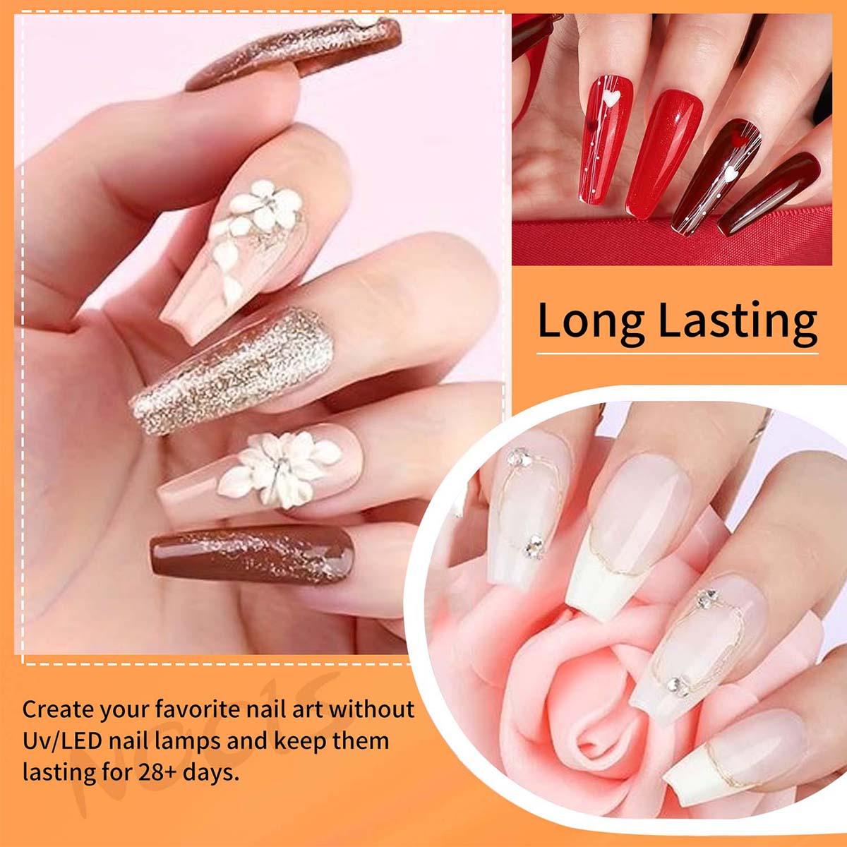 4 pcs 10g Acrylic Powder Set, Professional Acrylic Nail Powder Kit with Nail Brush & Liquid Monomer, for Acrylic Nails Extension, Carving & Nail Art, Manicure Tools for Nail Techs