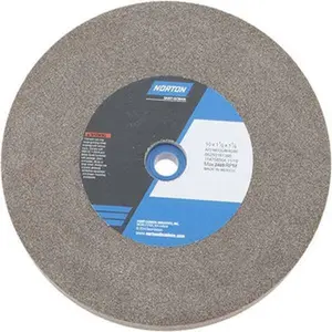Norton 60 Grit Aluminum Oxide Bench & Pedestal Grinding Wheel 10" Diam x 1-1/4" Hole x 1-1/2" Thick, 2485 Max RPM, Medium Grade 66253161395