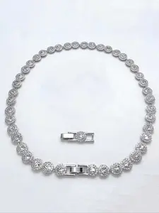 Tennis Chain Necklace, Sparkling Rhinestones Chains, Stylish Choker, Dainty Choker Necklace, Modern Versatile Accessories, Fashion Jewelry for Party, Daily Clothing Decor, Daily Wear Necklace, Trendy All-match Exquisite Jewelry for Birthday Gift