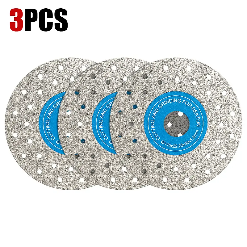 LOZLIN 3PCS 4.5 "Diamond Saw Blade - 45 ° Beveling/Trimming for Tile, Marble, Stone, Ceramics, Angle Grinder Cutting Disc Power Tools