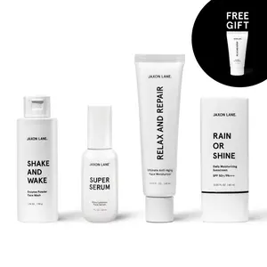 Jaxon Lane Essential Men's Skincare Set - Daily Face Wash, Hydrating Serum, Moisturizer, and Sunscreen