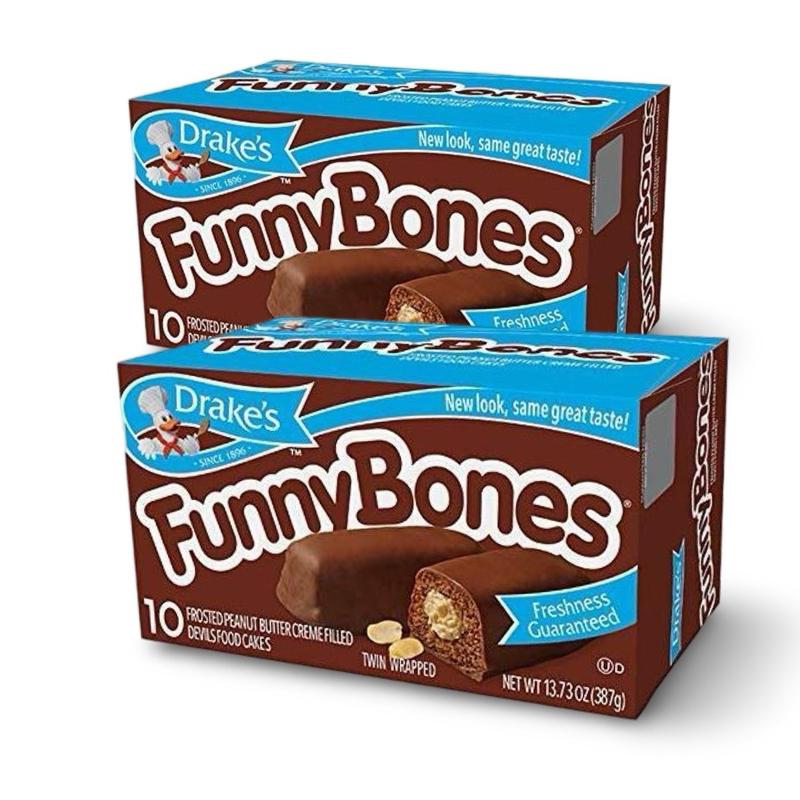 Drake's Cakes Funny Bones, pack of 2 [total 20 cakes] Chocolate Peanut ...