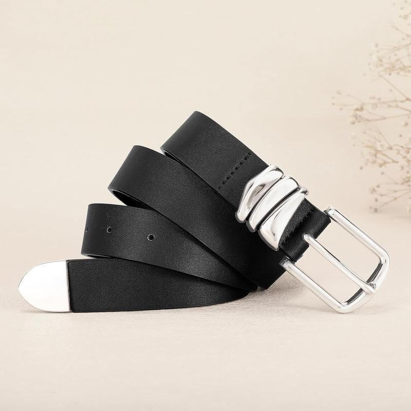 Women's Belt for Jeans Dress Leather Belt for Women Fashion Waist Ladies Belt with Sliver Buckle gold buckle