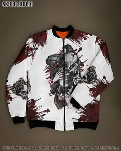 Love Me Like My Demons Do Skull Bomber Jacket