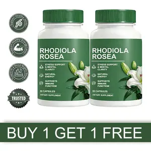 Buy 1 Get 1 FREE - Rhodiola Rosea Capsules 500mg - Natural Adaptogen Supplement for Stress Support, Mental Focus & Energy - Non-GMO