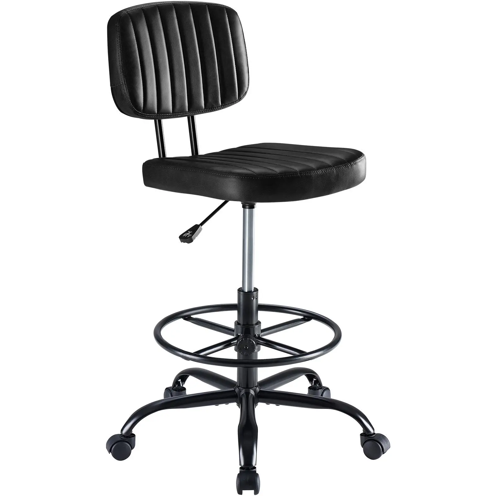 Low Back Small Office Chair with height adjustable seat and smooth 360° rolling casters, practical compact desk seating for daily work at household bedroom workstation.