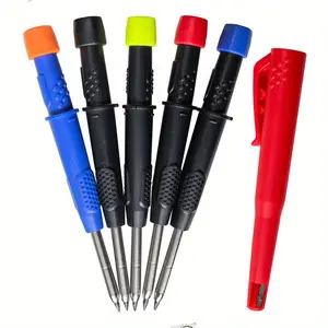 Carpenter Mechanical Pencil Set, 6 Counts/set Portable Woodworking Pencil with Built-in Pencil Sharpener, Stationery Supplies for Home Office