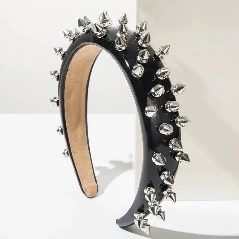 Spiked Punk Vegan Leather Headband