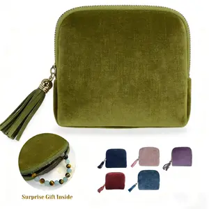 2026 New Travel Jewelry Case, Valentine's Giftsfor Women, Portable Organizer for Rings, Bracelets, &Bangles with Tassel Zipper, Elegant Jewelry Roll forJourney, Crystal Jewelry Storage Pouch, Mini, OrganizedPockets