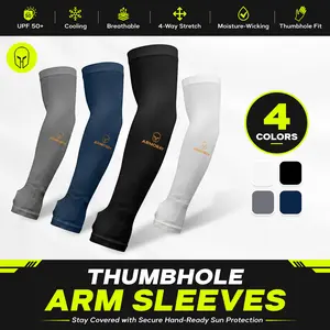 ARMORAY Thumbhole Sleeves for Men or Women - Tattoo Cover Up - Cooling Sports Sleeve for Basketball Golf Football