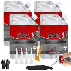 Asphalt Crack Filler, 4Packs High Elasticity Driveway Crack Filler, Concrete Crack Sealant for Driveway  Cement Caulking Adhesive(Black, 4.41LB)