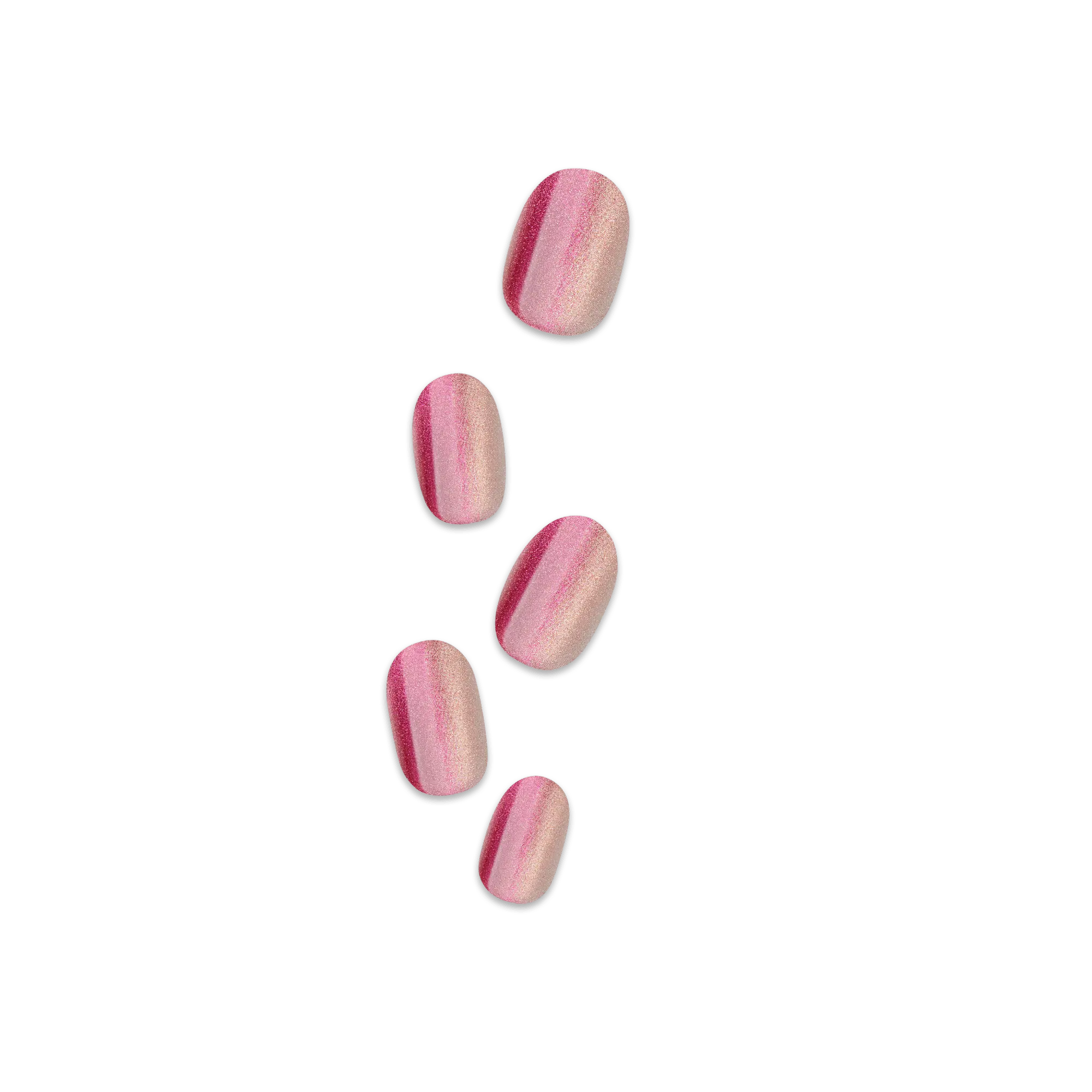 colorFX by Impress No Glue Fake Press On Nails - Walk Out | Solid, Pink, Short, Oval, Manicure