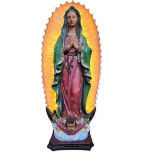 Virgen de Guadalupe 24" Inches Tall with Light Mother Mary Estatua Brand New Religious Decor