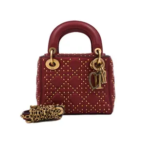 Pre-owned Dior Leather Top Handle Bags Lady Limited Edition Mini Red JM MM448