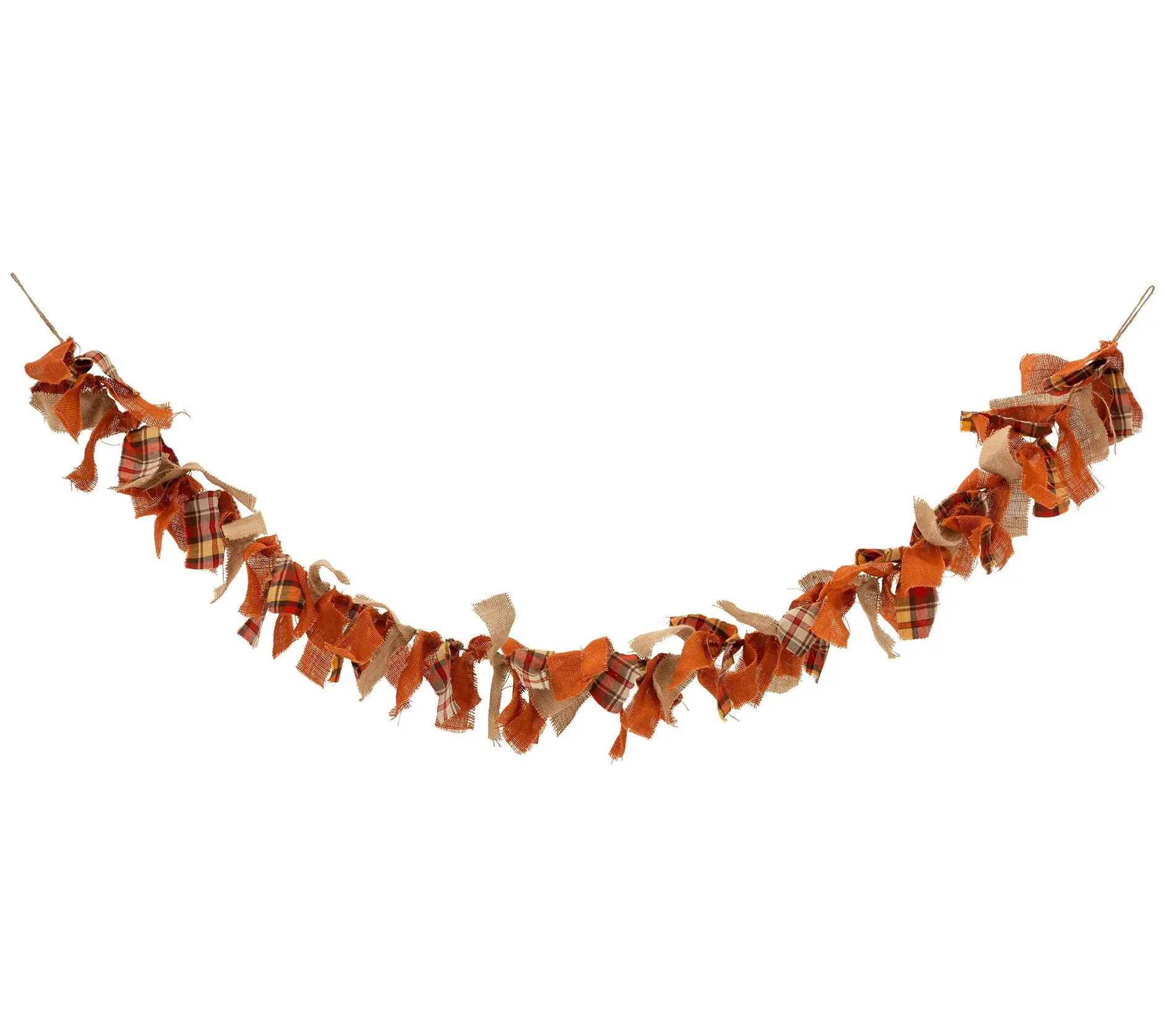 Glitzhome 6 Foot Fall Harvest Thanksgiving Plaid Garland