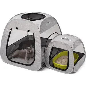 Portable Cat Playpen, Trapezoidal Design for Better Standing, Foldable Pet Tent for Indoor and Outdoor Use of Kitten and Puppy, Dog Play Enclosure, Cat Houses & Condos