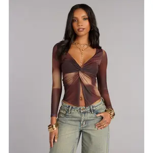 Twist of Fate Abstract Flyaway Long Sleeve Top