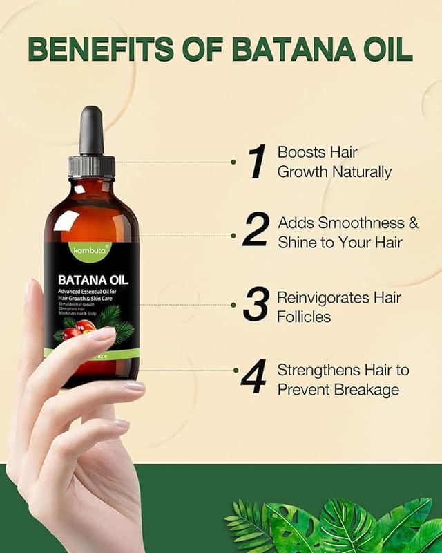Kambuta Batana Oil Organic Haircare Anti Hair Loss Repair Set with Moisturizing Scalp Serum for Smooth Healthy Hair Outdoorfun Natural Restoration Moisturize