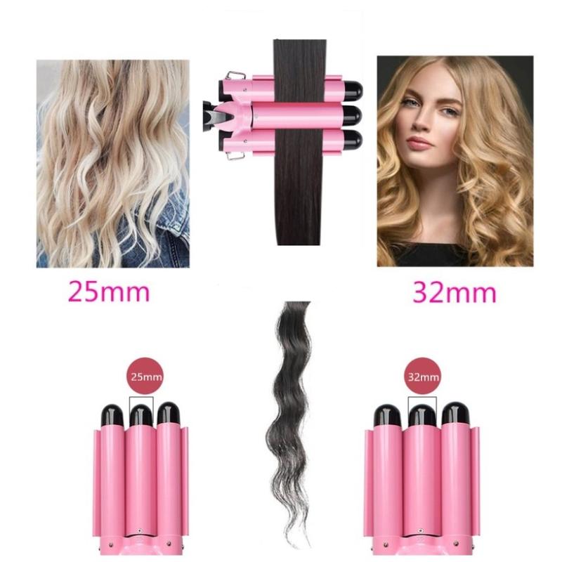 3 Jumbo Barrel Curling Iron Wand 25mm/32mm Hair Waver Temperature Adjustable Ceramic Big Waves Hair Crimper