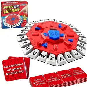 Spanish Alphabet Turntable Board Game – 2 Modes (Reaction & Bomb) | Word Game for Kids, Party and Family, Christmas Gift