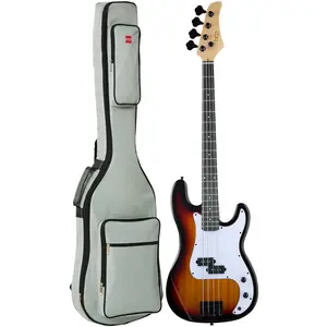 Best Choice Products Full Size Beginner 4-String Electric Guitar Bass Guitar w/ Padded Case