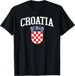 100% Cotton Hrvatska Croatian Croatia Flag T-Shirt Gift for Croats T-Shirt