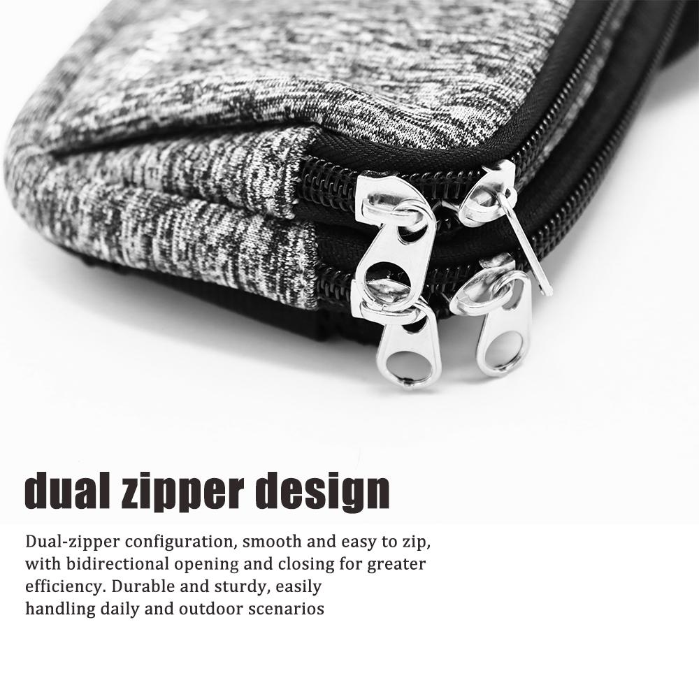 Unisex Fanny Pack Waist Bag with Headphone Hole, IPX4 Water Resistant Double Layer Crossbody Belt Bag for Running Hiking Travel Workout, Adjustable Strap Large Capacity Bumbag for Men Women